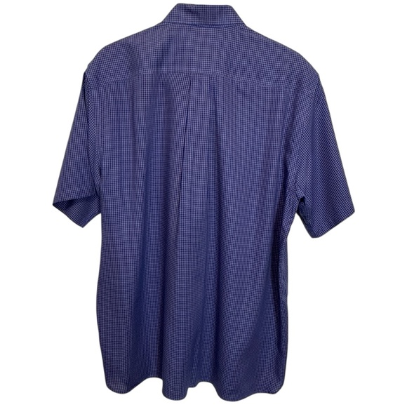 Daniel Cremieux Men’s Blue Tan Checkered Short Sleeve Button Down Shirt L EUC - Picture 3 of 7